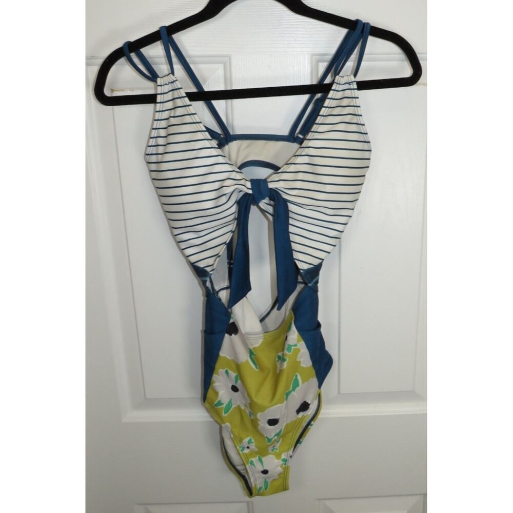 Nani Swimwear Mara High Tide One Piece Swimsuit Size Small Floral Stripes